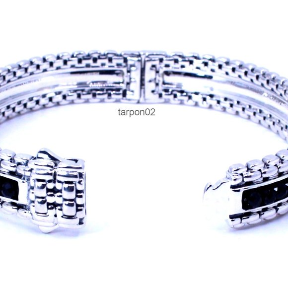 John HARDY JAI LAPIS 8.40ct Box Chain Sterling Silver Bangle Bracelet -AVG NIB - Picture 6 of 15